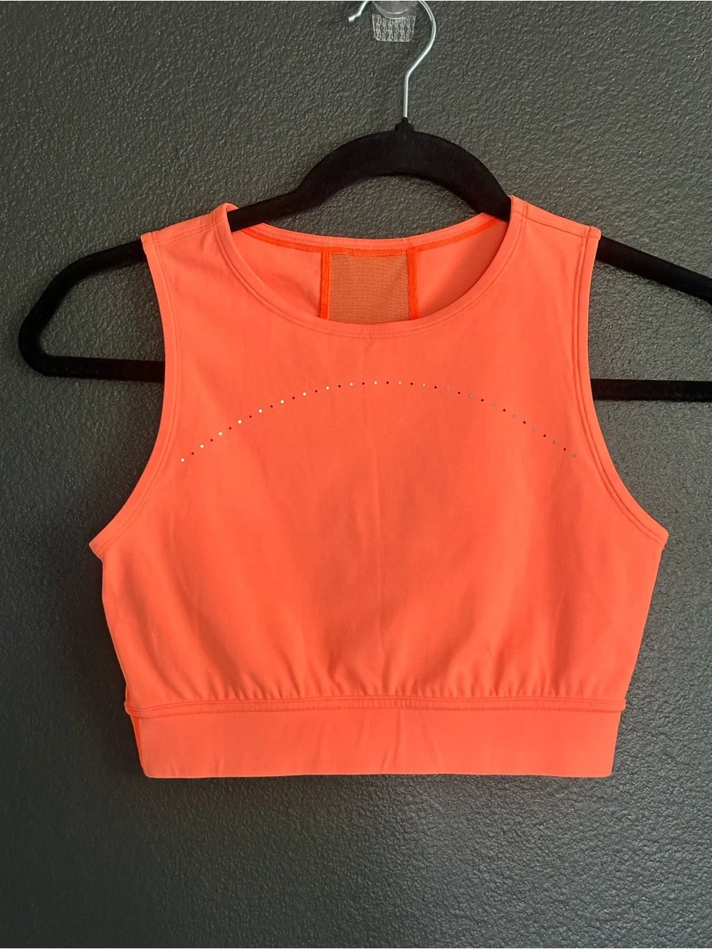 Lululemon Hotty Hot Cropped Tank Highlight Orange Size 4 Running Built-In Bra